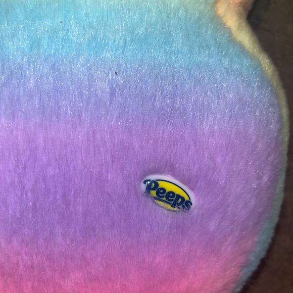 Peeps easter large bunny rainbow pastel rabbit plush 17” multicolor stuffed - Picture 4 of 4